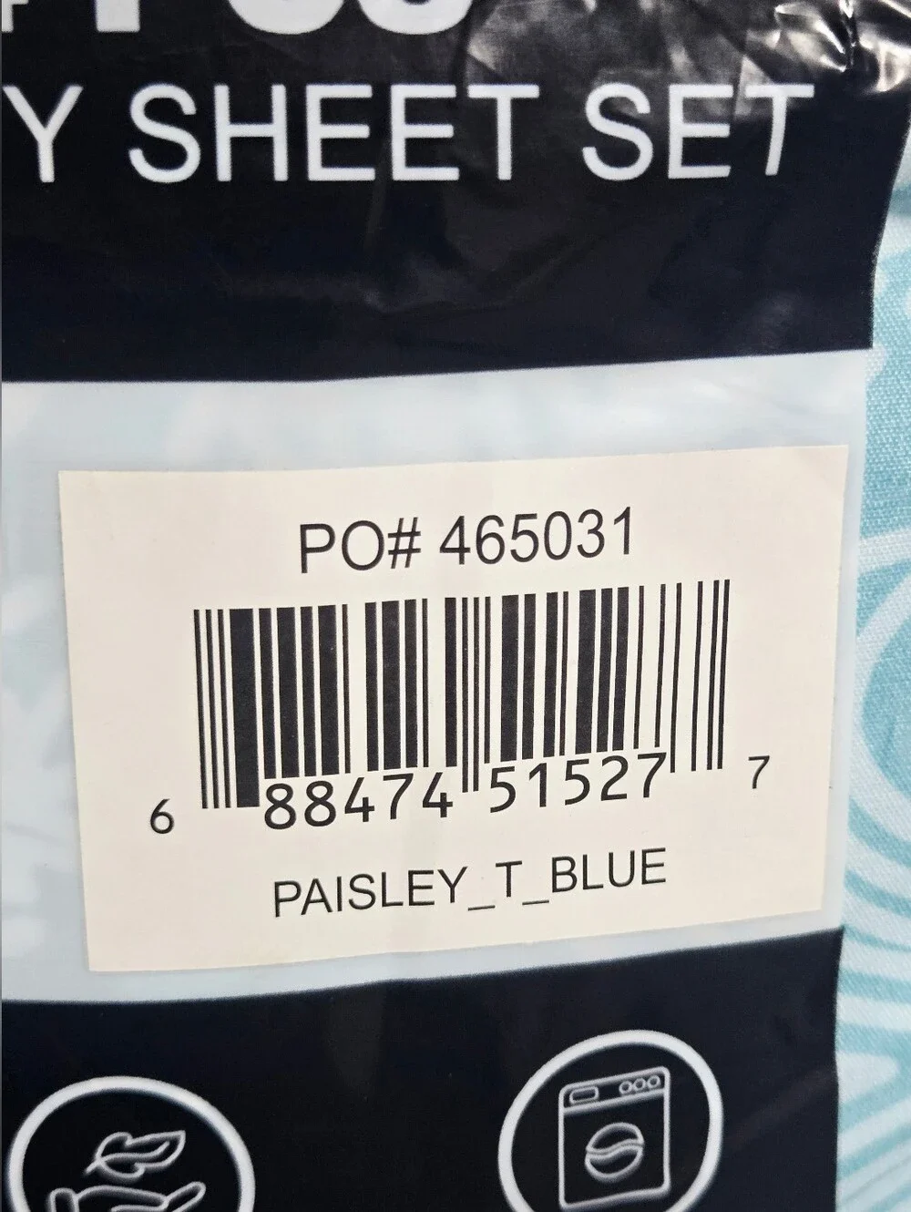 LDC Lux Decor Collection Twin 4 Piece Sheet Set Blue Paisley Deep Pocket NEW